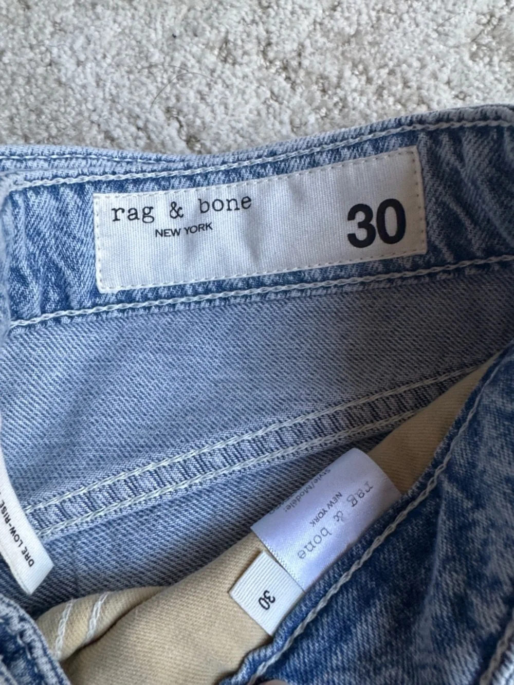 rag & bone Light The Baggy Dre Blue Low-Rise Boyfriend Jeans - Picture 5 of 6